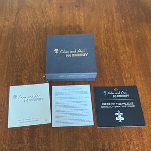 Alex and Ani Brown and Black Jewelry Box with Cards